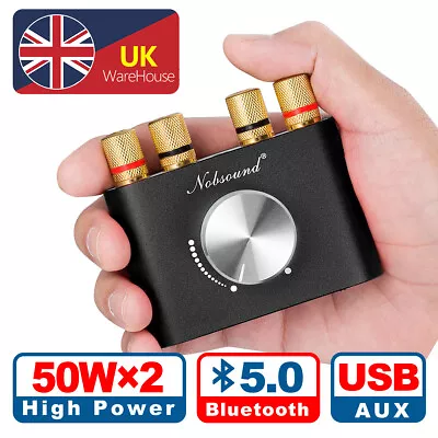 HiFi Bluetooth 5.0 Digital Amplifier Mini Stereo Desktop Audio Digital Amp 100W • £22.99