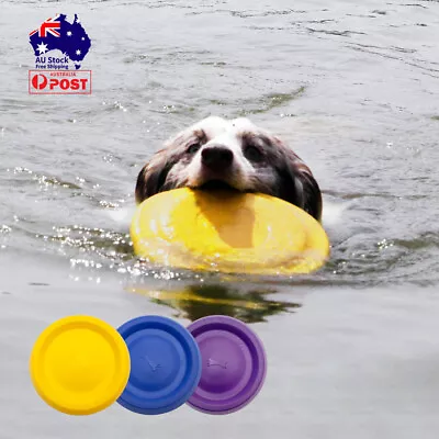 Soft Dog Fetch Toys Frisbee Flying Disc Water Chew Toy Puppy Outdoor 2 In 1 Bowl • $16.10