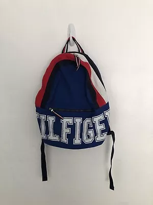 Vintage Tommy Hilfiger Canvas Backpack - Patriotic With Logo Y2K Bag • $14.95