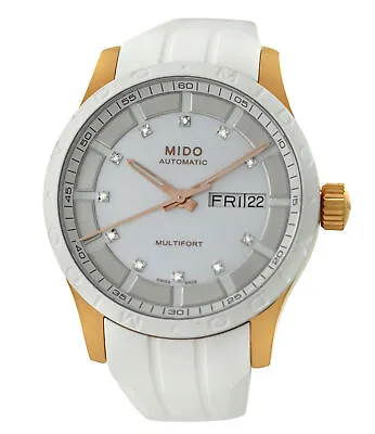 Mido Multifort M018.830.37.116.80 Diamond MOP Gold PVD Steel Ladies 38MM Watch • $625