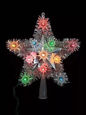 Vintage Revco Silver Star 11 Lite Christmas Tree Top - Tinsel Lighted • $17.99