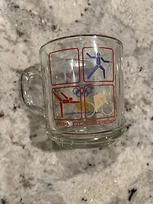 Vintage MCDONALDS 1984 LOS ANGELES Olympics Promotional Coffee/Tea Cup/Mug GLASS • $14.84
