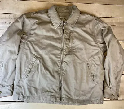 Orvis Men's Jacket Tan Full Zip Bomber Size XL *wear/stains • $18.50