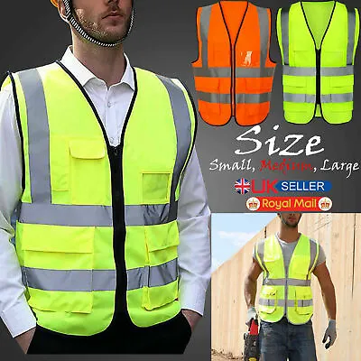 £6.20 • Buy Yellow Hi Vis High Viz Visibility Vest Waistcoat Safety With Pockets