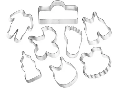 8 Piece Mini Baby Cookie Cutter Set Metal | Baby Reveal Shower | Birthday Party • $14.67