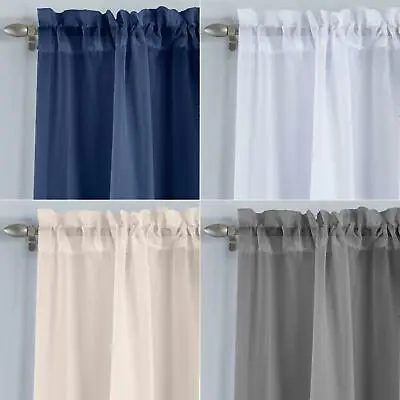 Voile Curtains White Cream Grey Navy One Panel Net Curtain Sheer Window Cover • £3.20