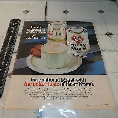 $18.95 • Buy International Roast Coffee And Bear Brand Evaporated Milk Vintage Ads 1972