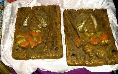 Vintage MEDIEVAL KNIGHTS Wall Plaques 2 Pc Pair Universal Statuary Corp 1968 • $30