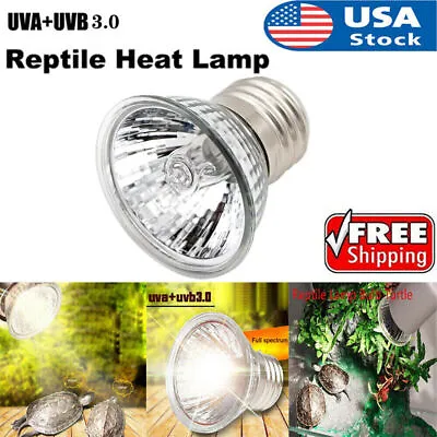 Reptile Heat Lamp 25/50/75W Basking Spot Lamp For Aquarium UVA UVB Clamp 360°. • $5.21