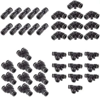 3/8  OD Nylon Air Line Push To Quick Release Pneumatic Connectors Fittings 40Pcs • $35.99