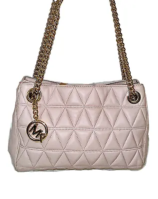 Michael Kors Scarlett Medium Quilted Leather Messenger Cross-Body  $328 Pink • $89.50