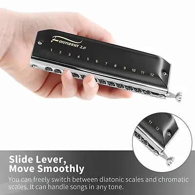 EASTTOP FORERUNNER 2.0 Chromatic Harmonica 12Hole Mouth Organ Without Valves US • $59.39