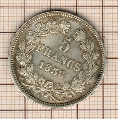 Louis Philippe 5 Francs 1838 Ma Marseille • £76.41