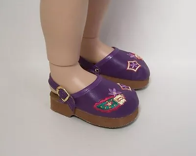 Purple Embroidered Clogs Doll Shoes Fit My Twinn Poseable (Debs*) • $11.89