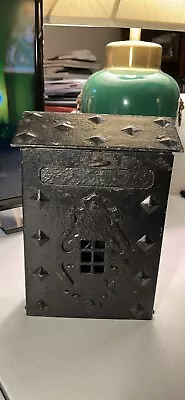 C1930 Mission Tudor Style Steel Mail Box Decorative House Hanging Wall Mount • $59