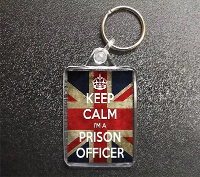 Keep Calm I'm A Prison Officer Union Jack Keyring • £3.50