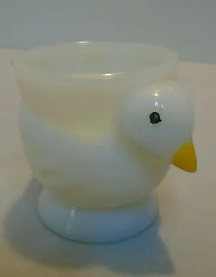 Egg Cup Milk Glass Chicken Opalex France 2.25  Tall Vintage • $16.99
