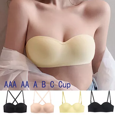 Women Bras Lingerie Light Padded Bra Strapless Bra Tube Top Wedding Brassiere BH • £7.91