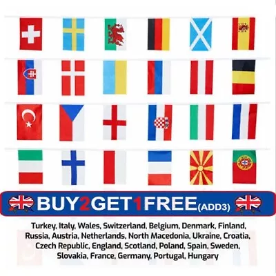 33FT Euro European Fabric Flags Bunting  Eurovision Party Bar Club Garden • £4.95