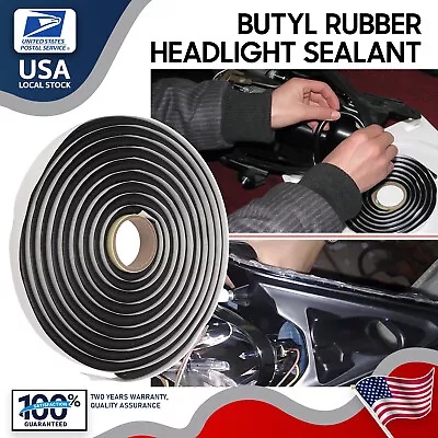 8M/26ft Butyl Tape Rubber Glue Headlight Sealant Retrofit Reseal Headlamps Door • $18.19