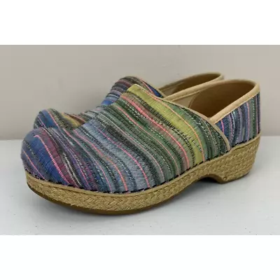 Women Dansko Jute Pro Vegan Woven Stripe Slip-on Clogs Comfort Shoes 36 (US 6) • $27.99