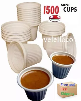  Disposable Mini Cups For Cuban Coffee.(250/500/1000/1500 Cups). 3/4 Oz Capacity • $10.45