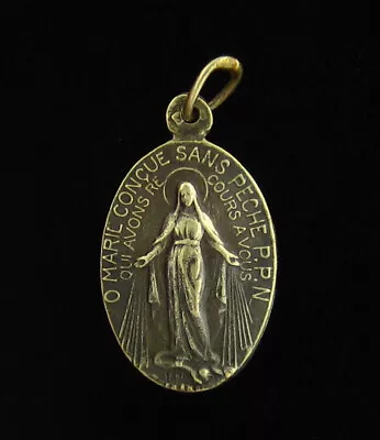 Vintage Mary Miraculous Medal Religious Holy Catholic Petite Medal Small Size • $7.99