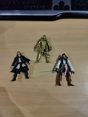 Pirates Of The Caribbean Jack Sparrow & Will Turner Figure Zizzle Disney + Gold • £14.99