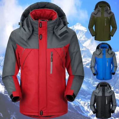 Mens Winter Warm Fleece Jacket Coats Lining Thick Mountain Jackets Waterproof UK • £19.59