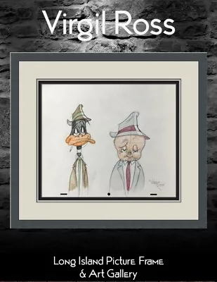 Virgil Ross Original Signed Model Sheet Drawing Daffy Porky Detectives Framed • $450