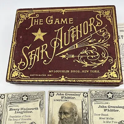 Antique McLoughlin Bros NY 1887 The Game Of Star Authors First Edition RARE • $449.99