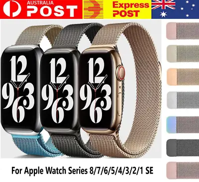 For Apple Watch IWatch Band Series 8 7 SE 6 5 4 3 Magnetic Stainless Steel Strap • $7.59