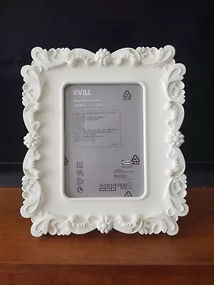 Ikea Kvill White Ornate Picture Frame 5 X 7 Inch Svensson Discontinued Rare • $50