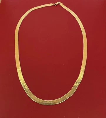 £21 • Buy Herringbone 925  Necklace Is Plated With Yellow Gold