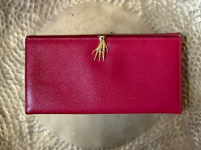 Gucci Vintage Red Leather Hand Clasp Wallet Check Book Holder • $595
