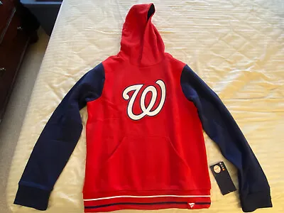 NEW Washington Nationals Fanatics MLB Hoodie Sweatshirt Red/Navy Men's Small • $34.99