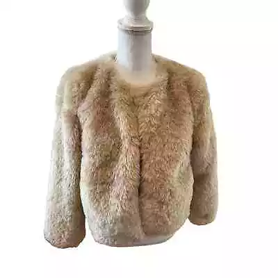 H&M Fluffy Faux Fur Short Jacket Champagne M • $45