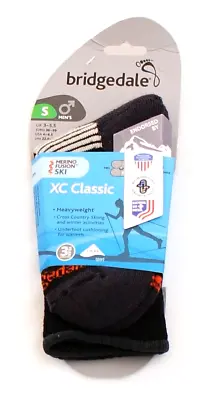 Bridgedale Black XC Classic Merino Fusion Ski Socks Men's 4-6.5 New In Package • $39.99