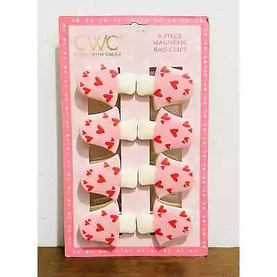 NWT: CWC - 8 Piece Figural Magnetic Bag Clips - Red Mushroms & Pink Hearts • $12