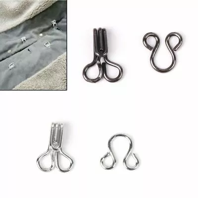 £1.51 • Buy 50x Hook And Eye Fasteners For Fur Dress Skirt Collar Bra Sew On DIY Accessories