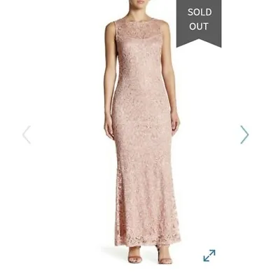Marina Sleeveless Illusion Yoke Lace Gown Size S • $49.99