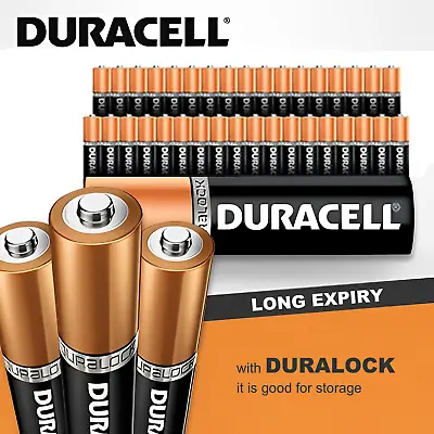 BULK LOT 60 72 90X Retail PK Duracell Duralock AA AAA Alkaline Battery Batteries • $46.99