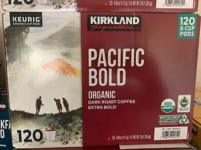 Kirkland Signature Pacific Bold K-Cups Organic Dark Roast Coffee 120 Count  • $43.50