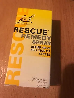 1 X Bach Rescue Remedy Spray - Relief From Feelings Of Stress -bnib 20ml • £15.51