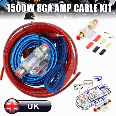 Amplifier Wiring Kit 1500 Watt Power Car Amp Awg Gauge Sub Van Cable Fuse Holder • £6.37