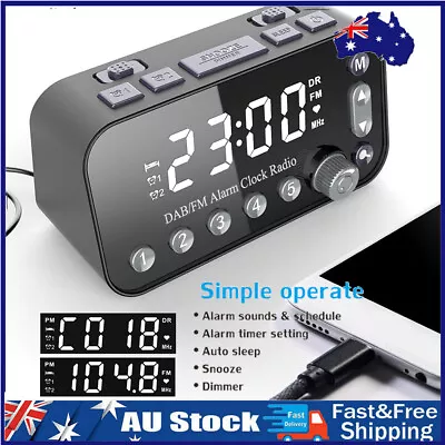 DAB+FM Radio Clock Alarm LED Digital Sleep Bedside Dual Timer Large Display Hot • $32.99