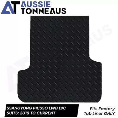 $124.99 • Buy Checker Plate Rubber Mat For Ssangyong Musso Dual Cab LWB W/ Tub Liner (18-Curr)