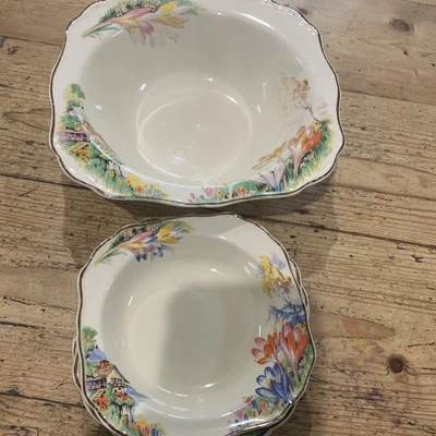 $15 • Buy J&G Meakin Dessert Dish & 4 Serving Bowls Vintage Set Home Collectable Sunshine