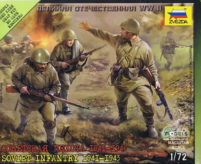 Zvezda 1/72 Soviet Infantry 1941-1943 # 6103 - Plastic Model Figures • £6.25