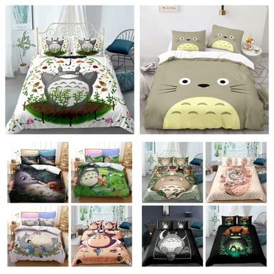 £49.22 • Buy 3D Totoro Duvet Cover Set 2/3PCS Bedding Set Home Bed Quilt Cover